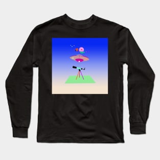 telescope and aliens Long Sleeve T-Shirt